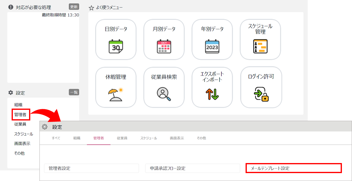 各種通知メールのテンプレート変更方法3