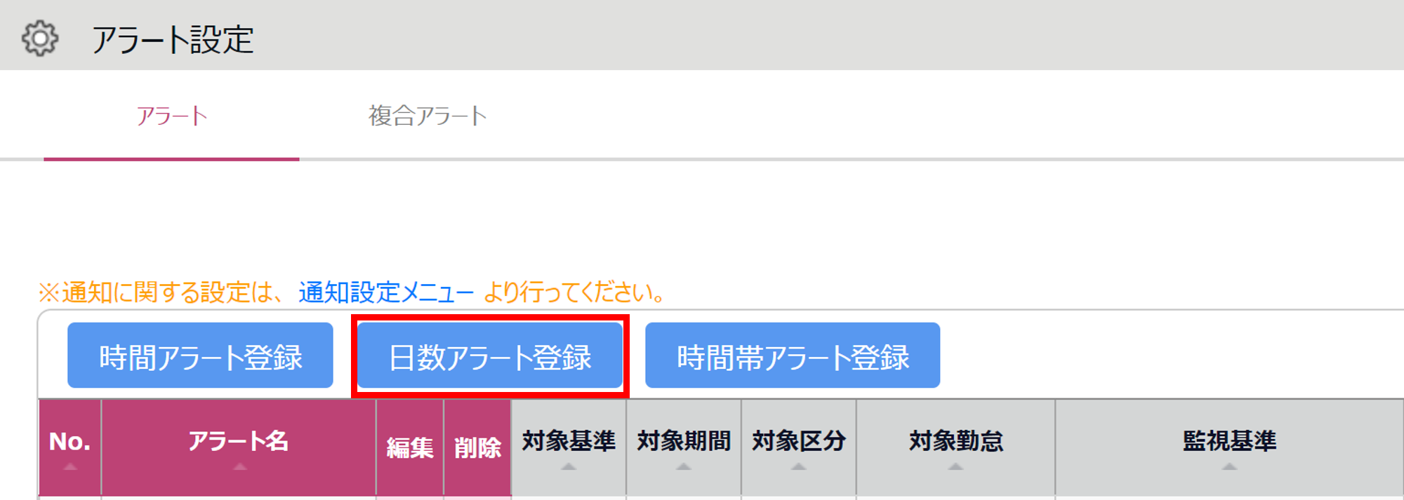 1291|【勤怠】「アラート機能」日数や回数が一定数を超過 / 不足している場合にアラート表示する方法(日数アラート)7
