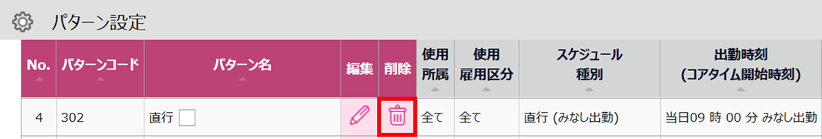 0680|【勤怠】使用していないスケジュールパターンの削除方法1